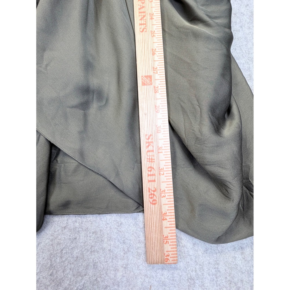 Alice + Olivia Tank Dress Womens XS Olive Green Silk Draped Mini Elastic waist - Picture 11 of 11